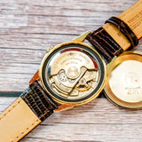 Vintage Girard Perregaux Gyromatic 14K Gold Watch 34mm Fancy Lugs Swiss Made
