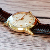 Vintage Girard Perregaux Gyromatic 14K Gold Watch 34mm Fancy Lugs Swiss Made