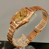 1944 Rolex Oyster Perpetual 3696 BubbleBack Watch 9K Rose Gold Case Wristwatch