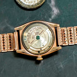 1944 Rolex Oyster Perpetual 3696 BubbleBack Watch 9K Rose Gold Case Wristwatch