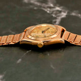 1944 Rolex Oyster Perpetual 3696 BubbleBack Watch 9K Rose Gold Case Wristwatch