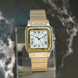 Vintage Cartier Santos Carree 2961 Automatic Watch Date 29mm ALL 2-Tone 18K Gold & S.S.