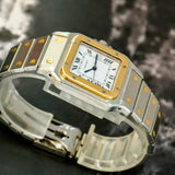 Vintage Cartier Santos Carree 2961 Automatic Watch Date 29mm ALL 2-Tone 18K Gold & S.S.