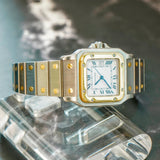 Vintage Cartier Santos Carree 2961 Automatic Watch Date 29mm ALL 2-Tone 18K Gold & S.S.