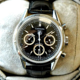 Tag Heuer Carrera Chronograph Watch CV2113-0 Date 39mm S.S. Black Dial - Original Strap IN BOX!