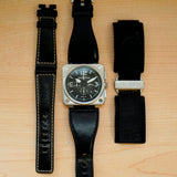 Bell & Ross Automatic Chronograph Watch BR0194-BL-ST Date 46mm S.S. - ALL Original 2-Box & Papers