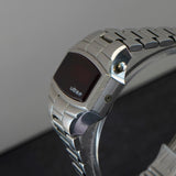 1970s Wittnauer Polara Red LED Digital Watch ALL S.S. - Original Bracelet