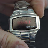 1970s Wittnauer Polara Red LED Digital Watch ALL S.S. - Original Bracelet