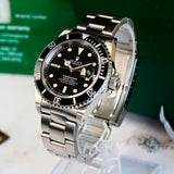 1990 Rolex Submariner Watch 40mm 16610 - Service Box, Tag & Card Factory Service