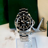 1990 Rolex Submariner Watch 40mm 16610 - Service Box, Tag & Card Factory Service