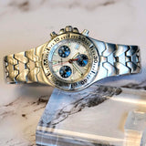 Vintage Zodiac Marine Life Professional Chronograph Watch Date 37mm ALL S.S. Original Bracelet - 5313-0468