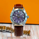 Orient Mako 40 Automatic Watch RA-AC0Q07V30B Purple Dial Date Diver Wristwatch 200m Water Resistant