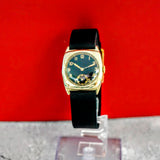 Vintage IWC 18K Gold Watch Cal. C83 28mm Cushion Case Black Dial Wristwatch