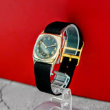 Vintage IWC 18K Gold Watch Cal. C83 28mm Cushion Case Black Dial Wristwatch