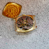 Vintage IWC 18K Gold Watch Cal. C83 28mm Cushion Case Black Dial Wristwatch