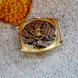 Vintage IWC 18K Gold Watch Cal. C83 28mm Cushion Case Black Dial Wristwatch