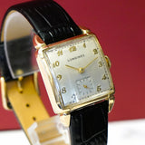 1948 Longines 14K Gold Tank Case 17 Jewels Cal. 10L Swiss 26mm Wristwatch