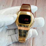Vintage Pulsar P3 LED Watch 41mm 14K GF & Original Bracelet Digital Wristwatch