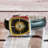 1960s Ladies Glycine Compressor Automatic Watch 365.201 Day/Date 28mm S.S. NOS