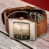 1970s NOS Glycine Compressor High Frequency Automatic Watch 344.171 Day/Date 35mm S.S. TV-Shaped Case