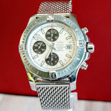 Breitling Colt Chronograph Automatic Watch A13388 Date 44mm ALL S.S. Mesh Band