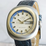 1970s NOS Glycine Vacuum High Frequency Mechanical Watch 343.111 Day/Date 38mm S.S.