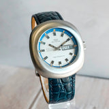 1970s NOS Glycine Vacuum High Frequency Mechanical Watch 343.111 Day/Date 38mm S.S.