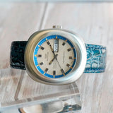 1970s NOS Glycine Vacuum High Frequency Mechanical Watch 343.111 Day/Date 38mm S.S.