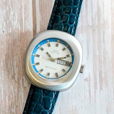 1970s NOS Glycine Vacuum High Frequency Mechanical Watch 343.111 Day/Date 38mm S.S.