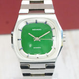 Vintage Movado Surf Automatic Watch Date Green Dial 36mm TV-Shaped ALL S.S. Original Bracelet