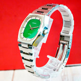 Vintage Movado Surf Automatic Watch Date Green Dial 36mm TV-Shaped ALL S.S. Original Bracelet