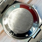 Vintage Movado Surf Automatic Watch Date Green Dial 36mm TV-Shaped ALL S.S. Original Bracelet