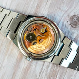Vintage Movado Surf Automatic Watch Date Green Dial 36mm TV-Shaped ALL S.S. Original Bracelet