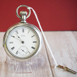 1883 Waltham Pocket Watch 18s Key Wind/Set Grade Wm. Ellery 11 Jewels - With Key