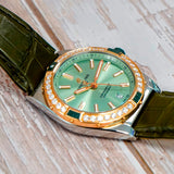Breitling Super Chronomat Automatic 38 Watch U17356 Date 18K Rose Gold Diamond Bezel & S.S. Original Strap