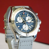 Breitling Colt Chronograph Watch A73388 Date Blue Dial 44mm S.S. Quartz COSC