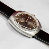 Vintage NOS Glycine Compressor Automatic Watch Date 37mm S.S. Cushion Case Swiss