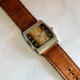 1970s NOS Glycine Compressor High Frequency Automatic Watch 344.171 Day/Date 35mm S.S. TV-Shaped Case