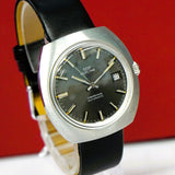 Vintage NOS Glycine Compressor Automatic Watch Date 37mm S.S. Cushion Case Swiss
