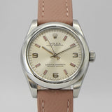 Ladies Rolex Oyster Perpetual 31 Watch Stainless Steel 177200 Pink Baton Markers