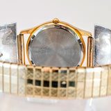Vintage Pulsar Watch Date 33mm on a Native America Sterling Ornate Watch Tips Flex Band