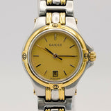Vintage Gucci Ladies Watch 9040L Date 26mm ALL Two-Tone S.S. Original Bracelet Swiss