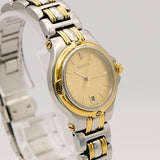 Vintage Gucci Ladies Watch 9040L Date 26mm ALL Two-Tone S.S. Original Bracelet Swiss