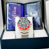 Revue Thommen Diver GMT Automatic Watch Date 17572.2236 42mm ALL S.S. Black & Red Bezel - 2-Box & Papers