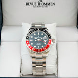 Revue Thommen Diver GMT Automatic Watch Date 17572.2236 42mm ALL S.S. Black & Red Bezel - 2-Box & Papers