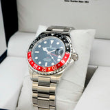 Revue Thommen Diver GMT Automatic Watch Date 17572.2236 42mm ALL S.S. Black & Red Bezel - 2-Box & Papers