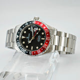 Revue Thommen Diver GMT Automatic Watch Date 17572.2236 42mm ALL S.S. Black & Red Bezel - 2-Box & Papers