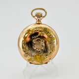 1898 Elgin Dress Ladies Pocket Watch 0s 15 Jewels Grade 129 Fancy Case & Dial GF Hunter Case