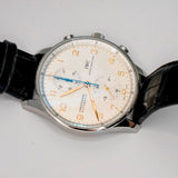IWC Portugieser Chronograph Automatic Watch IW371445 41mm Original Strap Swiss