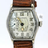 1929 Illinois Ensign Art Deco Watch 15 Jewels Grade 903 Sub-second 14K White GF